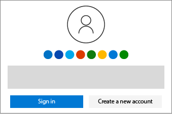 Toont de knoppen voor het aanmelden bij een account of het maken van een nieuw account.