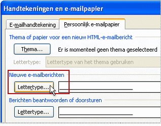 Het dialoogvenster Handtekeningen en e-mailpapier