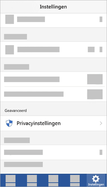 Schermafbeelding van de knop privacy-instellingen