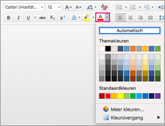 Tekstkleurkiezer in Outlook voor Mac