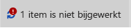 Bericht over niet bijgewerkt item plus pictogram