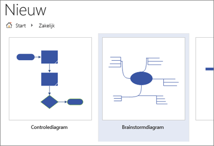 De sjabloon Brainstorming-diagram kiezen