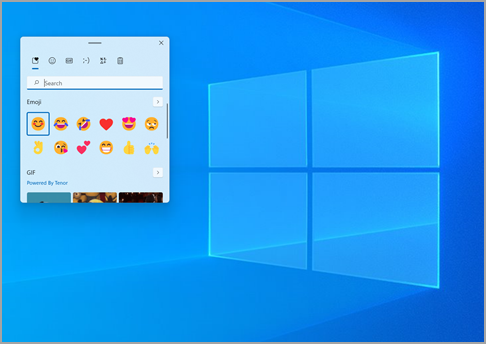 Het emojitoetsenbord in Windows 11.
