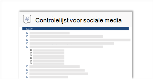 conceptuele weergave van een controlelijst sociale media