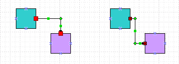 Het verschil in uiterlijk tussen shape-naar-shape-verbindingen en punt-naar-punt-verbindingen