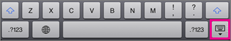 Tik op de toetsenbordtoets in de rechterbenedenhoek om het toetsenbord te verbergen