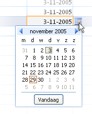 Het kalenderbesturingselement