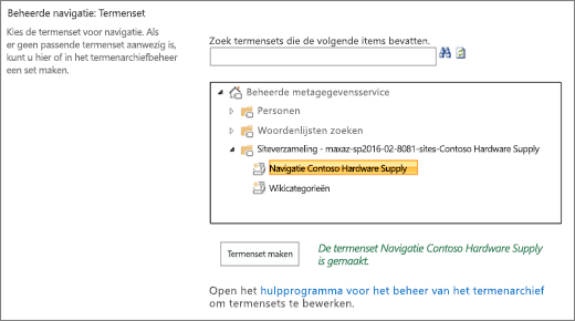 Een termenset selecteren