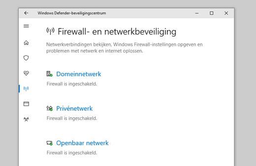 Firewall- en netwerkbeveiliging in Windows-beveiliging