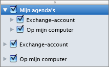 Groep Mijn agenda's in Outlook 2016 Mac