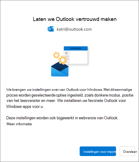 Instellingen importeren in nieuwe Outlook voor Windows