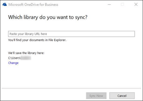 OneDrive voor bedrijven: te synchroniseren bibliotheek selecteren