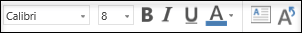 De lettertypeopties op het tabblad Start in de webversie van Visio.