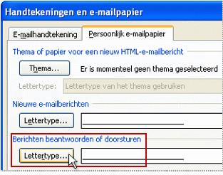 Het dialoogvenster Handtekeningen en e-mailpapier