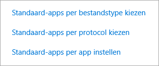 Selecteer standaardopties op bestandstype, protocol of app.
