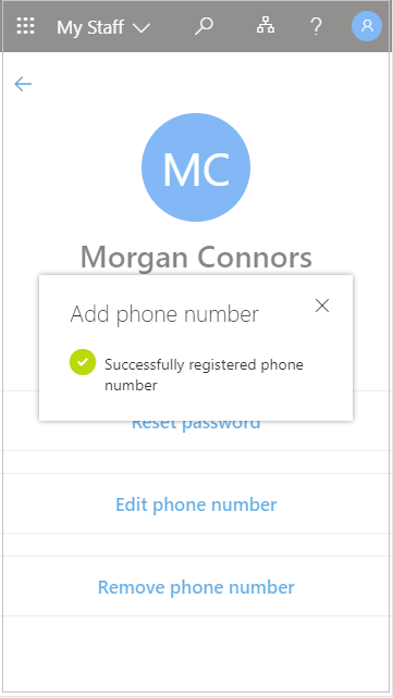 Het toegevoegde telefoonnummer van de gebruiker opslaan in Mijn personeel