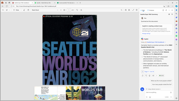 Een PDF-document samenvatten met Copilot in Microsoft Edge.