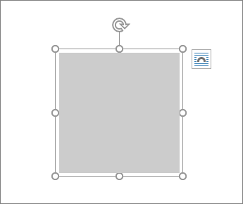 Het menu Tekstterugloop naast een geselecteerde vierkante shape