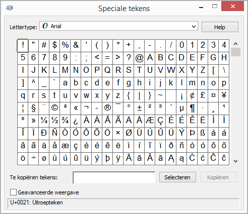 snorkel woordenboek ophouden ASCII of Unicode met Latijnse symbolen of tekens invoegen - Microsoft  Ondersteuning