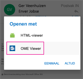 OME Viewer met Outlook voor Android 2