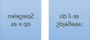 Een voorbeeld van gespiegelde tekst: de eerste wordt 180 graden gedraaid op de x-as en de tweede 180 graden op de y-as
