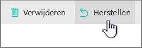 Gemarkeerde knop Terugzetten in SharePoint Online