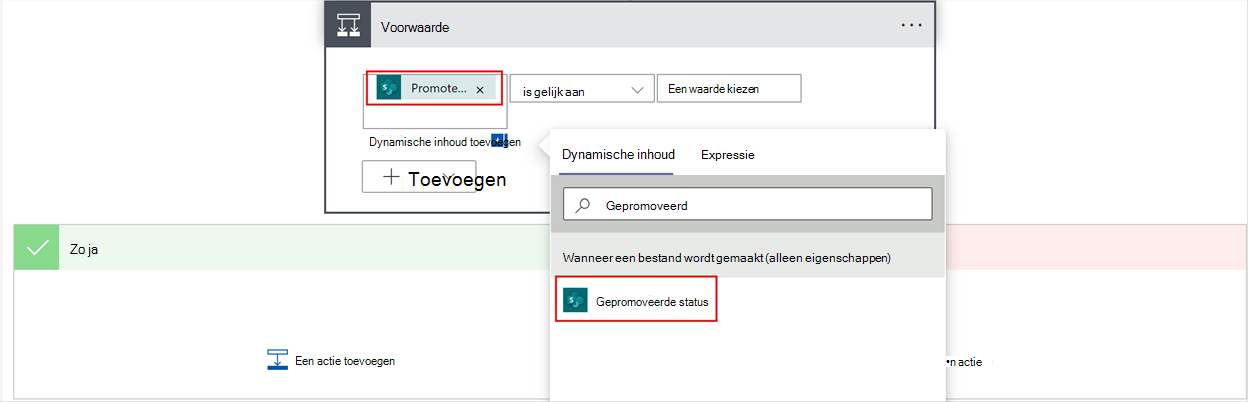 schermopname om gepromoveerde sites te selecteren