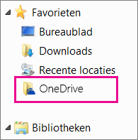 OneDrive-map in Windows Verkenner