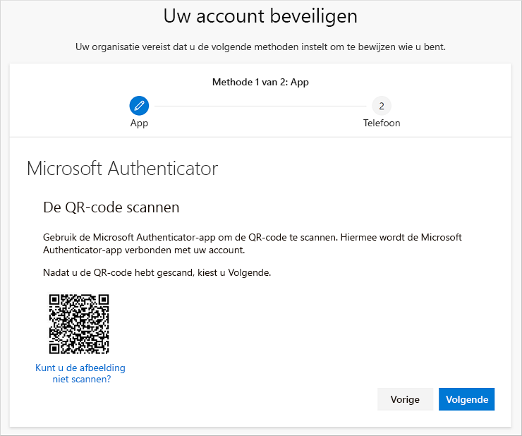 De QR-code scannen met de Authenticator-app