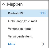 Standaard-e-mailmappen onder Favorieten