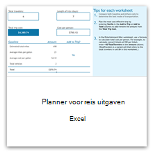 Planner voor reisuitgaven in Excel
