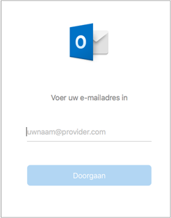 In het eerste scherm dat u ziet, wordt u gevraagd uw e-mailadres in te voeren