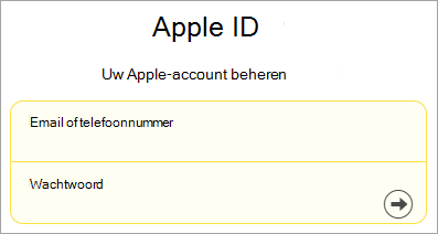 Schermopname van Apple ID-aanmelding
