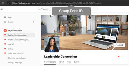 Community-feed-ID voor Yammer