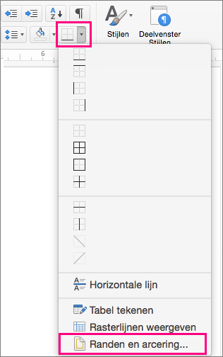 Randen Opmaken In Word 2016 Voor Mac