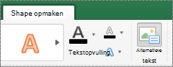 Knop Alternatieve tekst voor vormen op het lint in Excel voor Mac