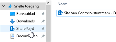 Gesynchroniseerde SharePoint-map op uw pc waarbij SharePoint is geselecteerd