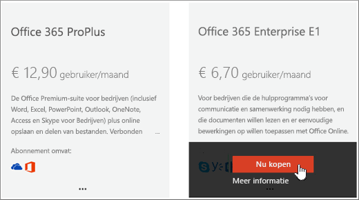 Een abonnement op Office 365 voor Bedrijven nemen vanuit uw gratis