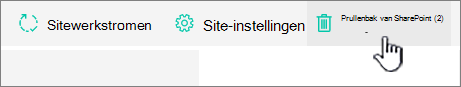 Knop Prullenbak op de pagina Site-inhoud van voor SharePoint Online