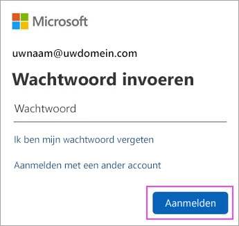 Voer uw wachtwoord voor Outlook.com in