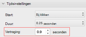 PowerPoint voor Mac vertragingstijdmenu