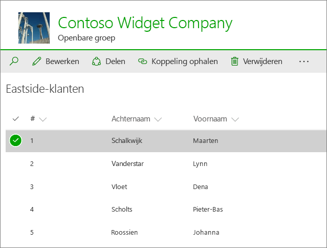 Lijst in SharePoint Online