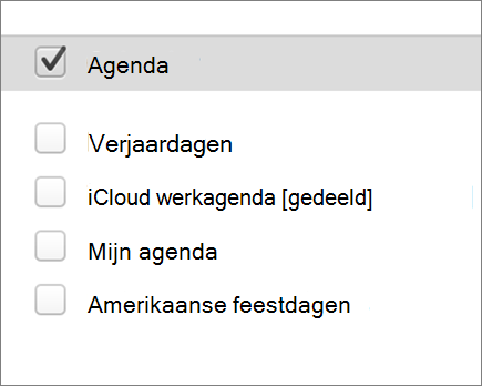 iCloud-agenda in Outlook 2016 voor Mac