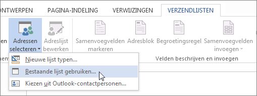 Afdruk samenvoegen met een Excel-werkblad - Word