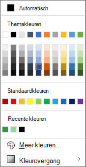 Het dialoogvenster kleuren in Office 365