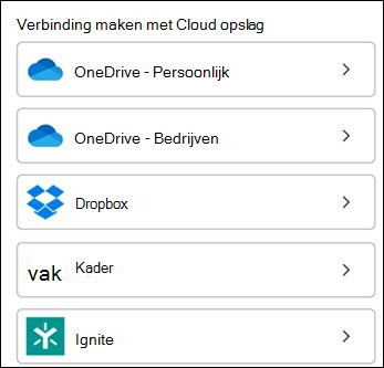 Kies een cloudservice.