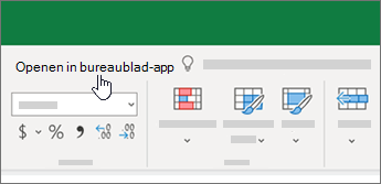 Openen in bureaublad-app bovenaan Excel-werkmap
