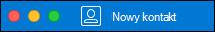 Przycisk Nowy kontakt w Outlook dla komputerów Mac.