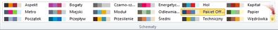 Więcej schematów kolorów w programie Publisher 2010