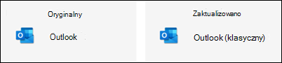 Ikona programu Outlook nie wyświetla klasycznej ikony